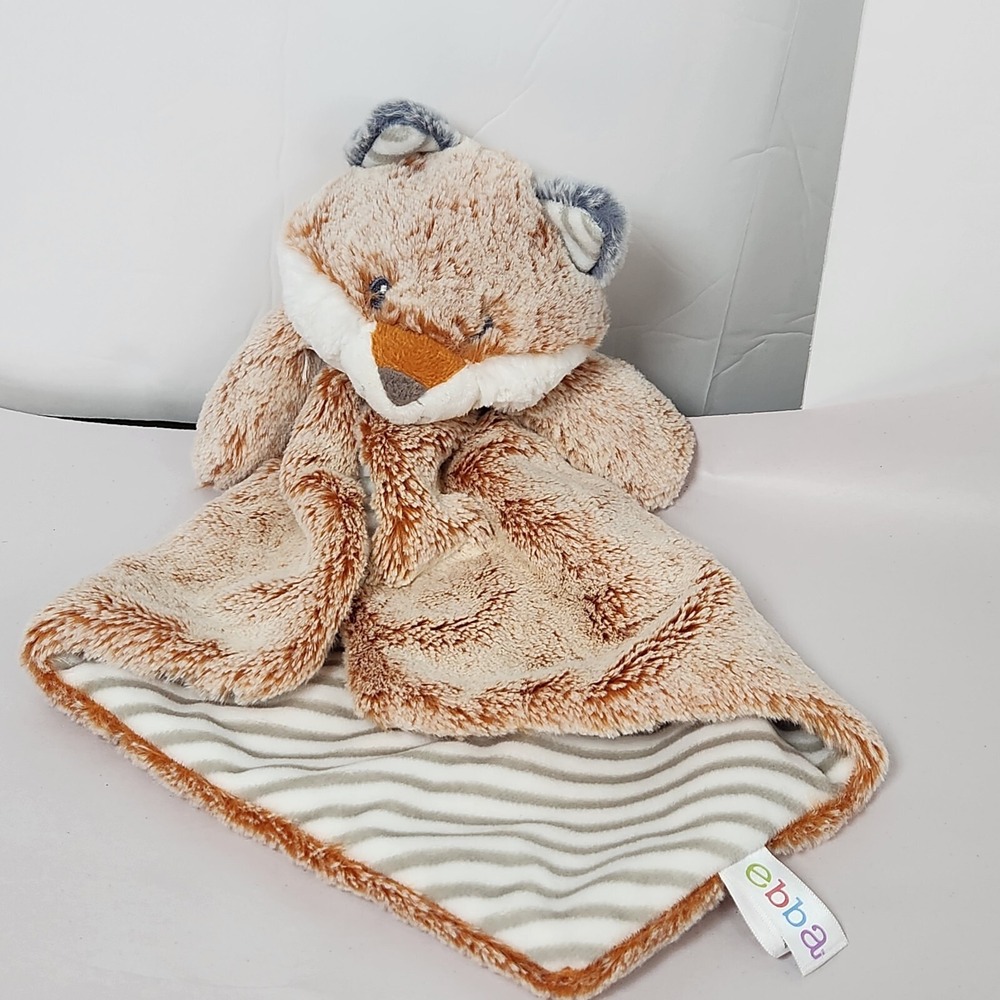 Ebba Aurora fox super soft Lovey Security Blanket orange Brown Plush Baby Toy